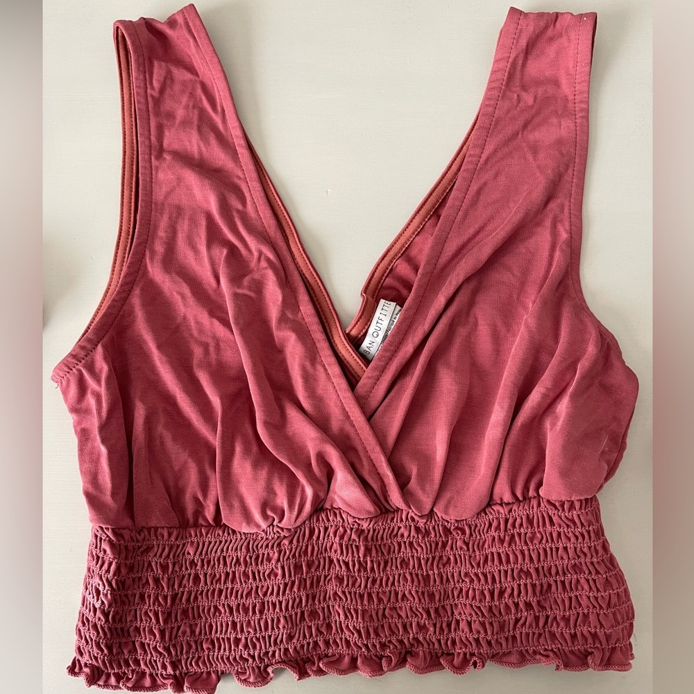 Pink cropped tank top